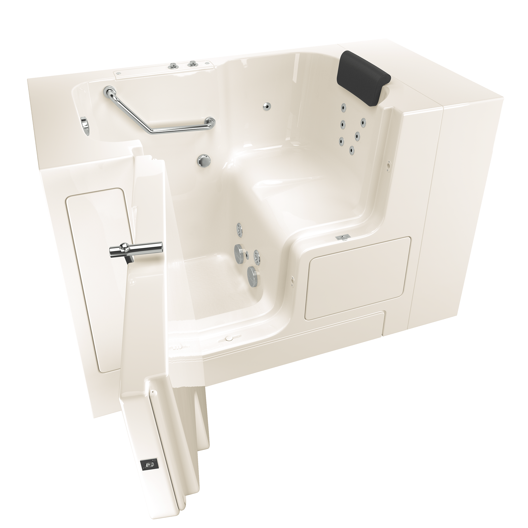 Gelcoat Premium Series 32 x 52  Inch Walk in Tub With Whirlpool System   Left Hand Drain WIB LINEN